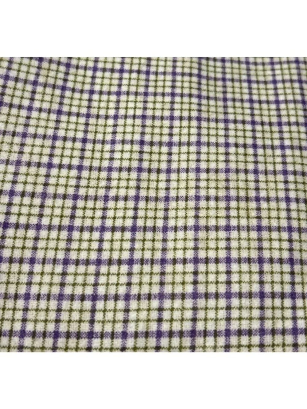 Purple & Green Plaid Flannel Fabric 1/2 yard x 46